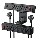 Dual Layer Desk Clamp Power Strip Surge