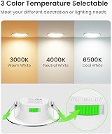 ALUSSO 7W Dimmable LED Downlights 3CCT 3000K 4000K 6500K Chrome 6 Pack view 3