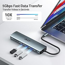 Acer USB C Hub, 7 in 1 USB C to Multi-Port Adapter