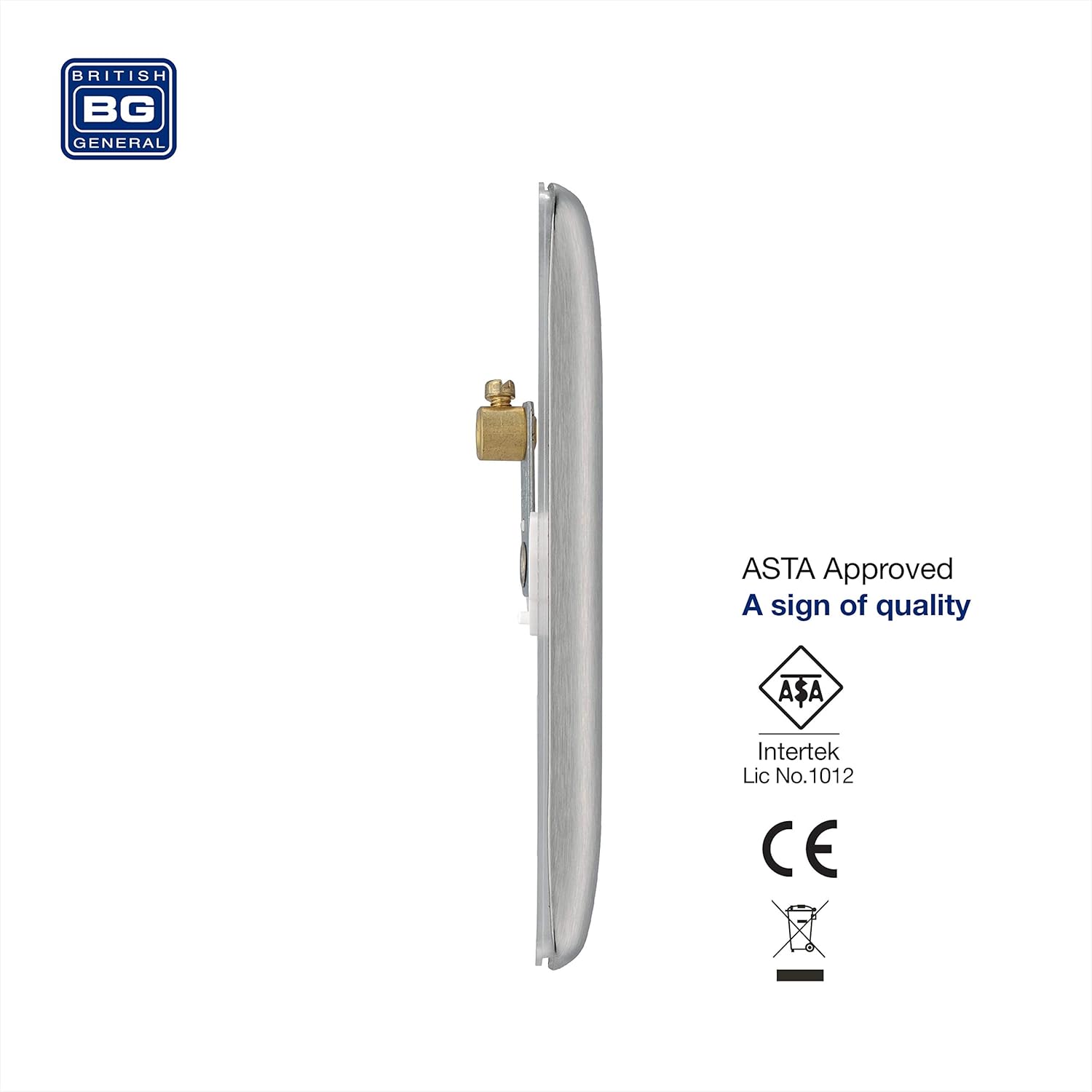 BG Electrical Single Blank Plate, Brushed Steel - Image 3