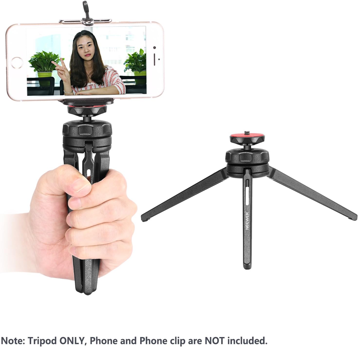Neewer Mini Tabletop Tripod Stabilizer Grip, Lightweight Portable Aluminum Alloy Stand with Swivel Ball Head for DSLR Cameras, Smartphones, Video Camcorders up to 6.6 pounds/3 kilograms (Black) : Camera & Photo