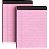 2 Pack Legal Pads 8.5 x 11 College Ruled 100 Sheets Pink Note Pads 8.5" x 11" Lined Paper Chipboard-Backed Notepad with Micro-Perforated Notebook Paper for Office & School Supplies 50 Sheets/Pad