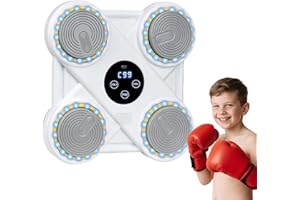 LJINNOVEX Music Boxing Machine for Kids, Wall Mounted Smart Punching Target Toy with Bluetooth, LED Lights, Music Workout Game Toy with Boxing Gloves for Boys and Girls