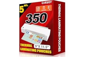 CAREGY Thermal Laminating Pouches,350 Pack Laminating Sheets, 5 Mil, 9 x 11.5 Inches Lamination Sheet Paper for Laminator, Round Corner Letter Size, Office and School Supplies