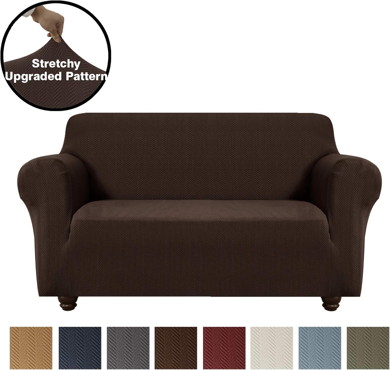 Amazon Com Obytex Super Stretch Loveseat Cover Update Pattern 1