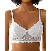 Avidlove Lace Bra Sexy Bralettes Womens Wireless Balconette Bras Half Cups Double-Layered Soft