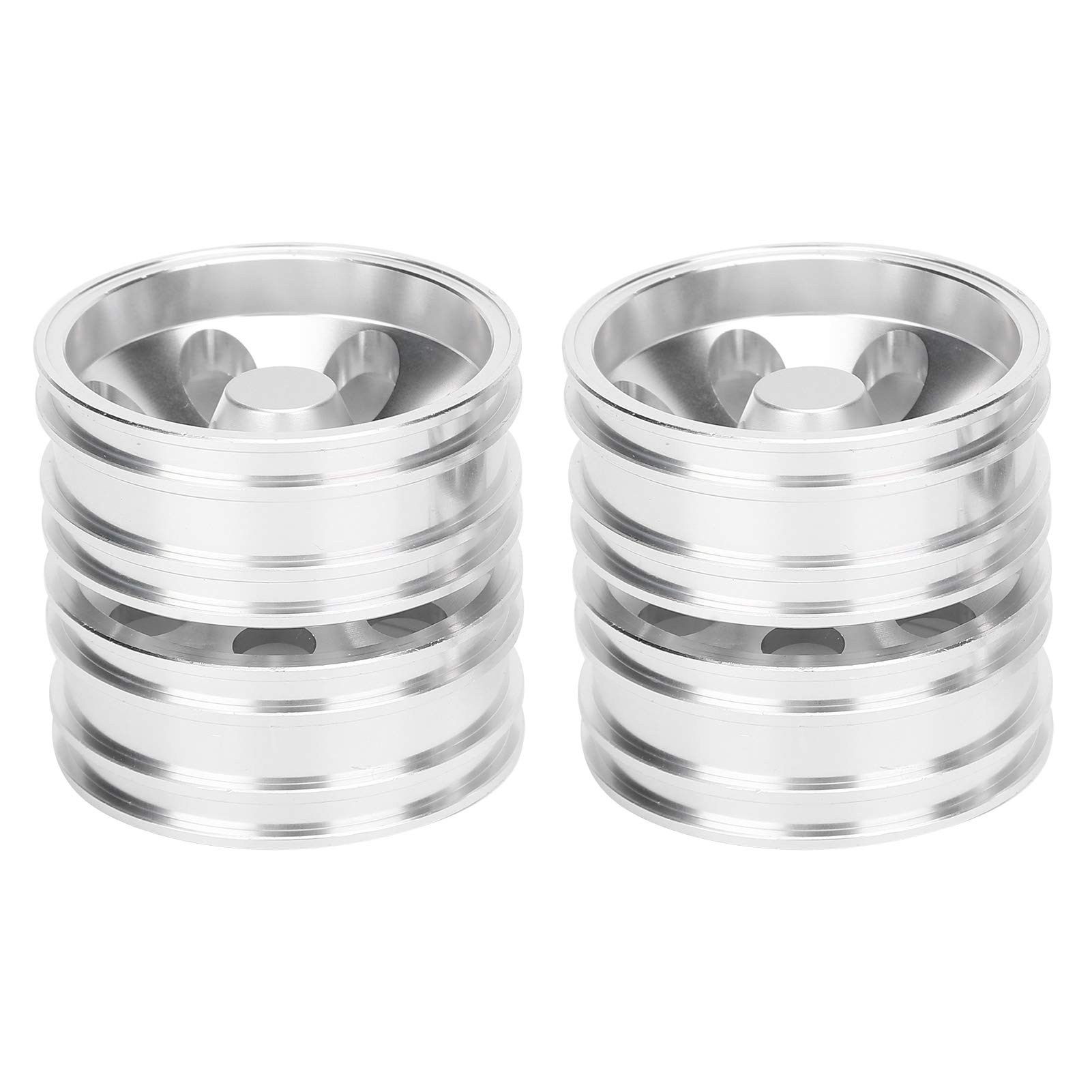 RC Car Wheel Rims,Aluminium Alloy RC Trailer Front Rear Wheels Rims Hubs with 7 Spokes Compatible with Tamiya 1/14 Tractor Truck Upgrade Accessories(Rear)
