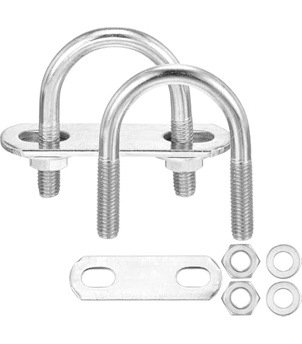 Lot De 2 U-boulons (pinces En U) Inox 304 - Dimensions : Largeur Intérieure 47mm, Hauteur 29mm, Filetage M6 - Neufs