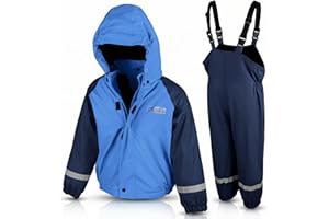 Waterproof Rain Suit Kids – Toddler Rain Suit with Teddy Fleece Lining – Perfect for Outdoor Play, Wind Blocking Design