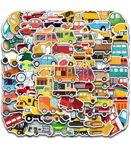 Pegatinas Infantiles De Vehículos - Rollo De 500 Calcomanías De Coches, Buses, Camiones Y Aviones - Reutilizables