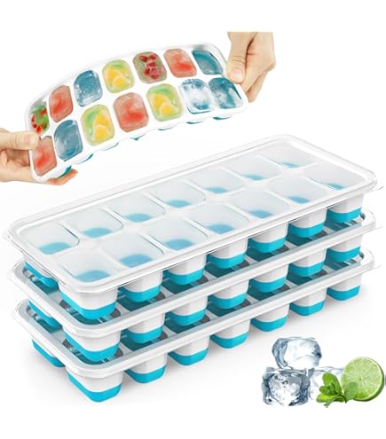 Amazon.com: Ice Cube Trays, 4 Pack Durable Stackable Ice Trays for