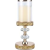 Candle Holder, Pillar Candle Holders, Crystal Candlesticks Holder for Wedding, Parties, Events, Chirstmas,Home Decor, Table Centerpieces CH028D (M)