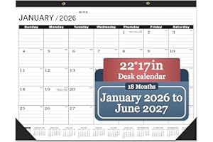 Desk Calendar 2026 (January 2026 to June 2027),Desk Calendar 2026 large 22 x17,Desk Calendar 2026-2027 large 22 x17,2026 Desk