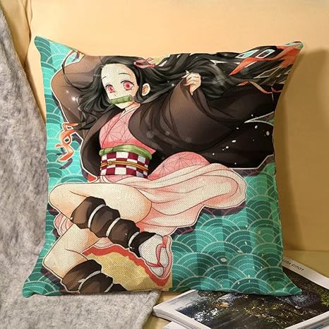 Amazon 鬼滅の刃 竈門 禰豆子 抱き枕カバー クッションカバー リネン 枕カバー 両面 装飾 綺麗 かわいい 萌えグッズ お宅 アニメ 45x45cm 枕カバー ピローケース オンライン通販
