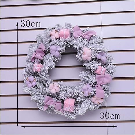 Amazon Co Jp クリスマスリースピンクブルー直径30cm Pvcドア壁掛けラタンリングシーンレイアウト年祭パーティークリスマスリース用品 Color Light Pink Diameter 30cm ホーム キッチン
