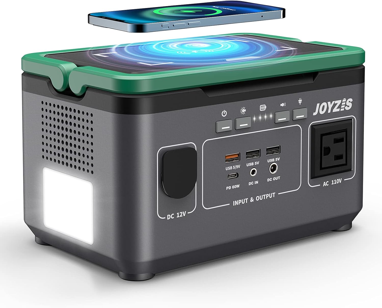 Joyzis 296Wh Portable Power Station, 296Wh 80000mAh Backup Lithium Battery with LED light,Pure Sine Wave AC Outlet,PD 60W, Solar Generator for Outdoor RV/Van Camping, Emergency, CPAP, Phone