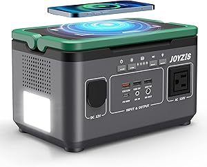 Joyzis 296Wh Portable Power Station, 296Wh 80000mAh Backup Lithium Battery with LED light,Pure Sine Wave AC Outlet,PD 60W, Solar Generator for Outdoor RV/Van Camping, Emergency, CPAP, Phone