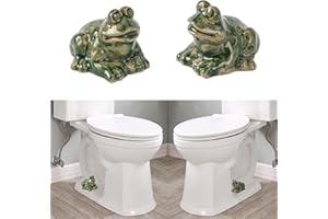 ZUNON Toilet Bolt Caps, Decorative Toilet Bolt Covers, Ceramic Cute Frog Covers Toilet Bolts Bathroom Decor Easy Installation Set of 2 (Green Frog)