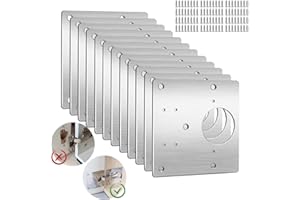 LLZHYA Cabinet Hinge Repair Plate, Stainless Steel Hinge Repair Kit, Kitchen Cupboard Door Hinge Repair Plate Kit, Including Fixing Screws, Protects Wooden Kitchen Cabinet Doors (12pcs)