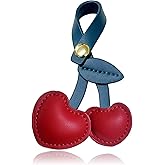 LAEKOU Cherry Bag Charm for Women, Cute Cherry Charms for Purse, Keychain Accessories Handbags