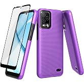 Ailiber for BLU View 5 Pro Case, Screen Protector, Shockproof Cover-Purple | Silicone Bumper, Slim Non Slip Back, Heavy Duty Dual Layer Hybrid Drop Protection, Creative Artistic Design Cell Phone Cover