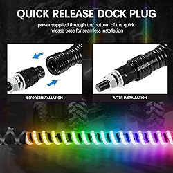DREAMIZER 2PCS 3FT Whip Lights,Upgraded COB Light