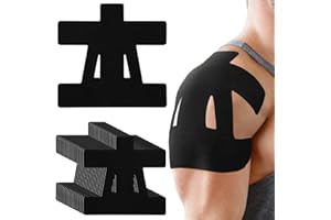 Anglechic 20 Count Kinesiology Tape for Shoulder Pain Relief Pre Cut Sports Waterproof Breathable Enhance Elastic Kinesiology Athletic Tape for Shoulder Support and Muscle Baseball Sports(Black)
