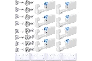 Novopiercing 24 Pcs Ear Piercing Kit: Disposable Ear Piercing Gun Kit with 8 Guns, 8 Pcs Earrings Stud, 8 Pcs Cleaning Pads