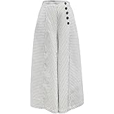 SHENHE Women's Striped Wide Leg Pants Culottes Elastic High Waisted Casual Palazzo Pants