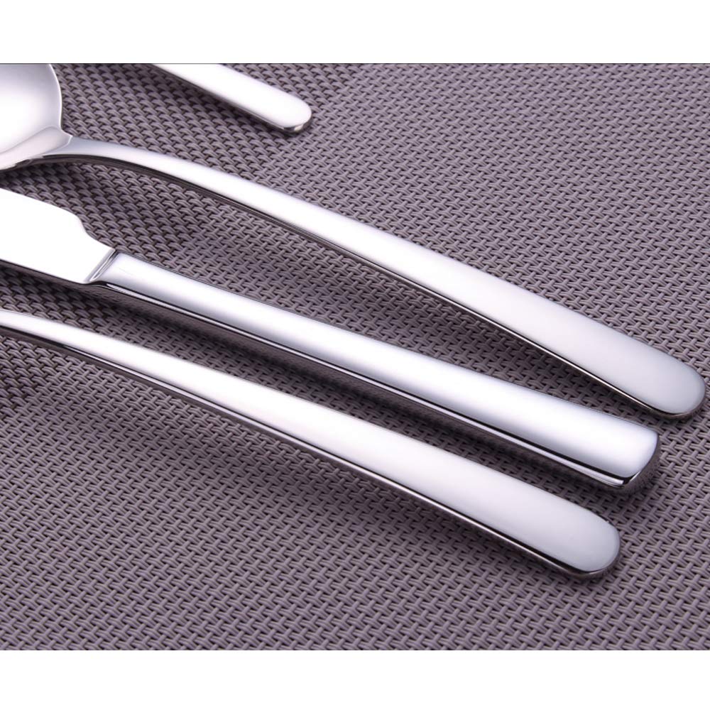 Silver Cutlery Set 18/10 Stainless Steel Flatware Dinner Knife Fork Spoon Set Mirror Polished Dishwasher Safe Picnic Cutlery Set