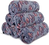 BVAGSS 6 Pack Small Dog Blanket Paw Print Fleece 104x76 cm Blue