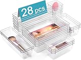 Vtopmart 28 PCS Clear Drawer Organizers Set 4 Sizes Non-Slip Acrylic Bins for