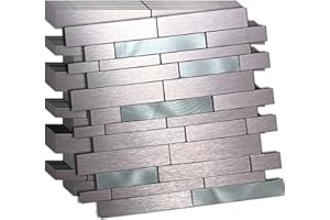 weimeisc 10 Sheets Peel and Stick Backsplash Tile for Kitchen, Self-Adhesive Mosaic Tile, Stick on Bathroom Vanities，Fireplace Décor, Laundry Table (Brushed Pink+Frosted Silver)