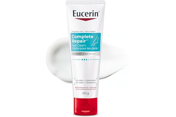 Eucerin Complete Repair Moisturizing Foot Cream, Moisturizing Lotion with 10% Urea and Ceramides for Very Dry Feet, 85 mL