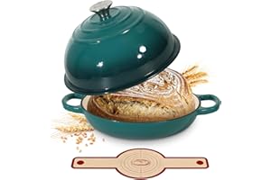Davivy 5.5QT Enameled Cast Iron Dutch Oven with Lid, Dutch Oven for Sourdough Bread, 10" Round Sourdough Bread Oven, Bread Cl