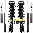 COMPLETESTRUTS - Front Complete Strut Assemblies with Coil Springs and Rear Shock Absorbers Replacement for 2006-2011 Honda Civic Coupe - Set of 4
