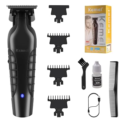 KEMEI 2299 Professional Hair/Beard Trimmer for Men, Zero Gapped Hair Clippers for Barbers, Cordless