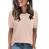Sampeel Short Sleeve Sweater for Women Round Neck Knit Work Tops Beach Fashion Vacation Clothes Summer Outfits 2026