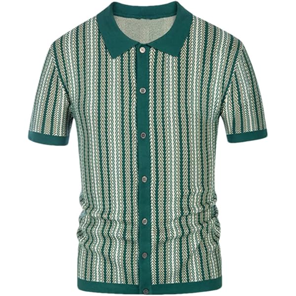 トップス 90s Polo shirt knit cardigan casual y2k Amazon.com: Generic Mens Vintage Y2K Striped Polo Shirt