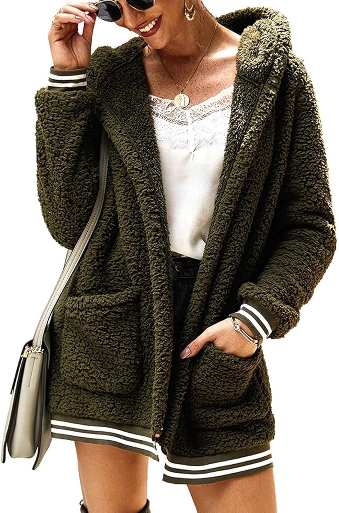 hooded fuzzy jacket