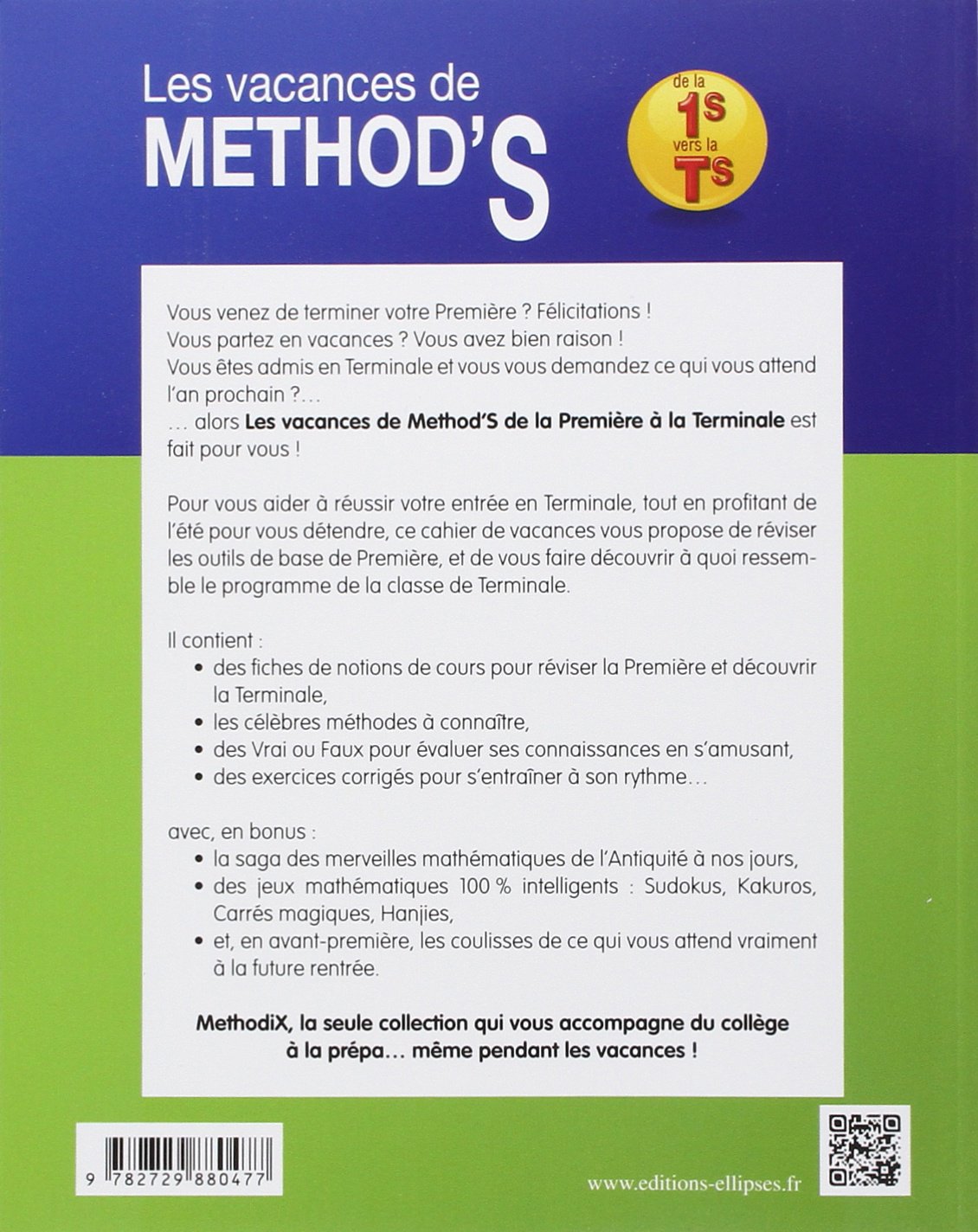 Amazon Fr Les Vacances De Method S Maths De La Premiere S A La Terminale S Petit Thomas Macagno Gilles Livres