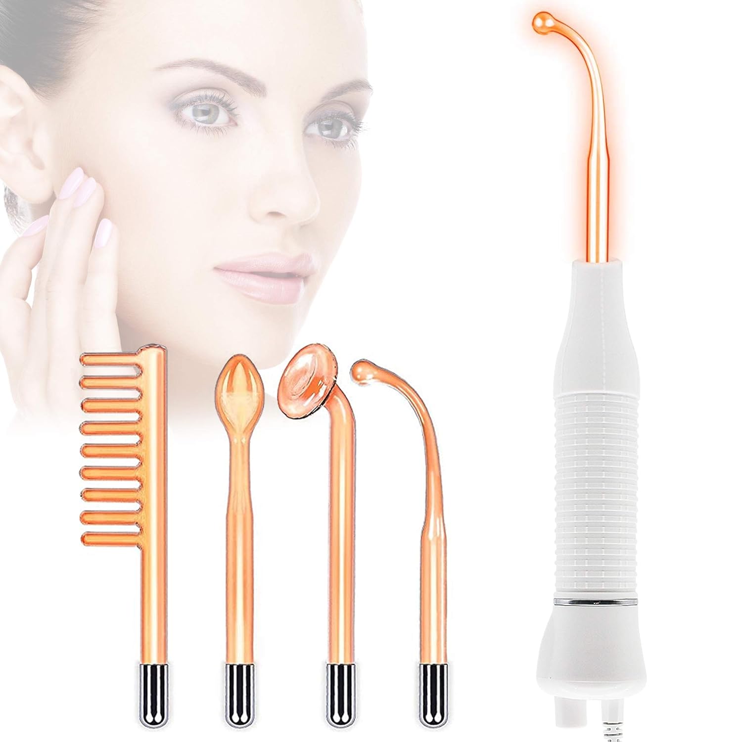 MASHELE Portable Handheld High Frequency Machine - Professional Skin Therapy Wand - Acne Treatment - Skin Tightening - Wrinkle Reducing – Facial Skin Lifter 4 in 1 (High Frequency Machine)
