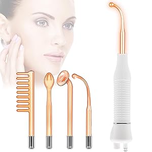 MASHELE Portable Handheld High Frequency Machine - Professional Skin Therapy Wand - Acne Treatment - Skin Tightening - Wrinkle Reducing – Facial Skin Lifter 4 in 1 (High Frequency Machine)