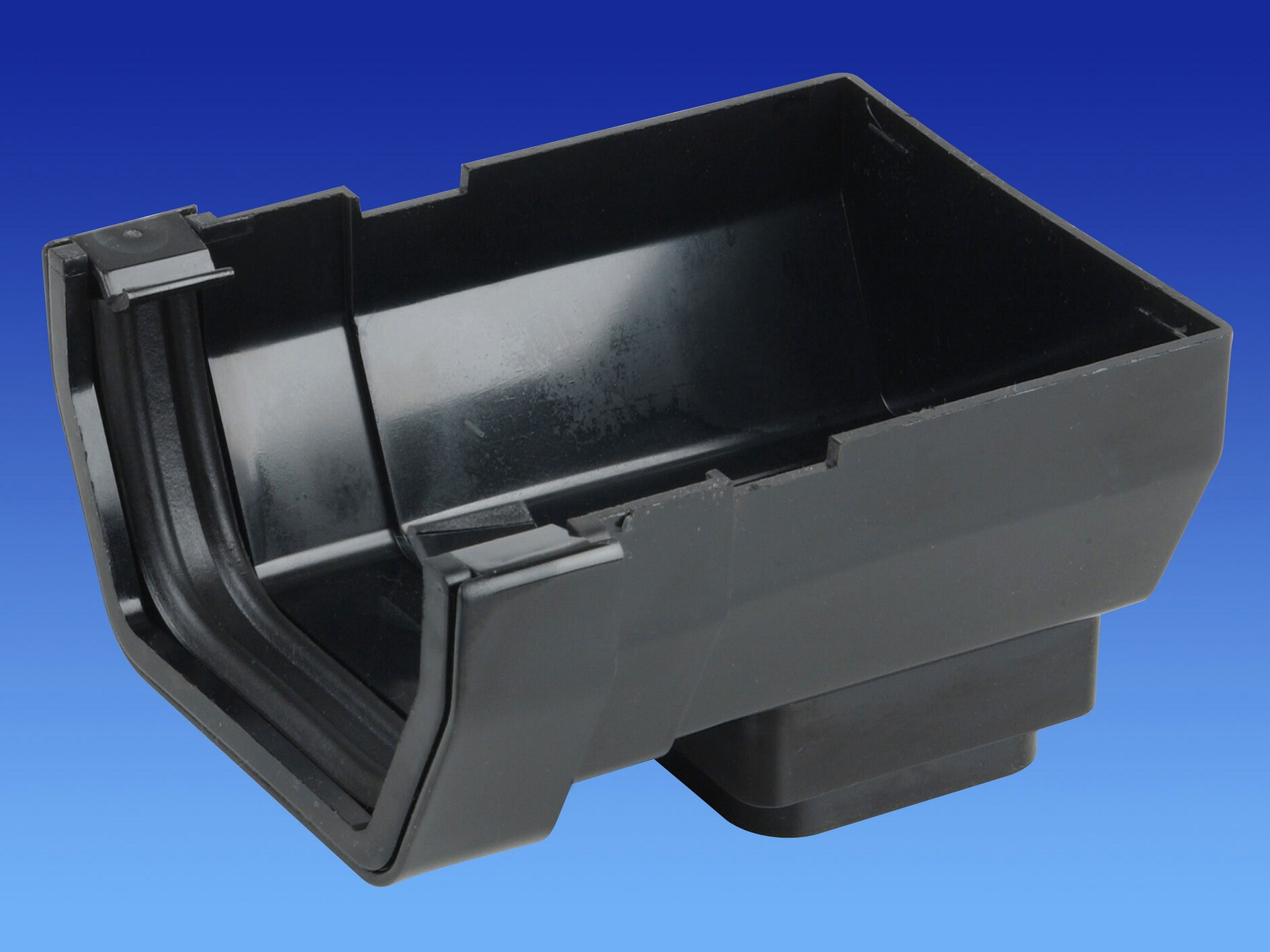 Wavin OSMA Squareline Stopend Outlet 100mm Black 4T807b