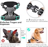 HEELE No Pull Dog Harness Ex Large Reflective Adjustable Front Back Leash Grey view 4