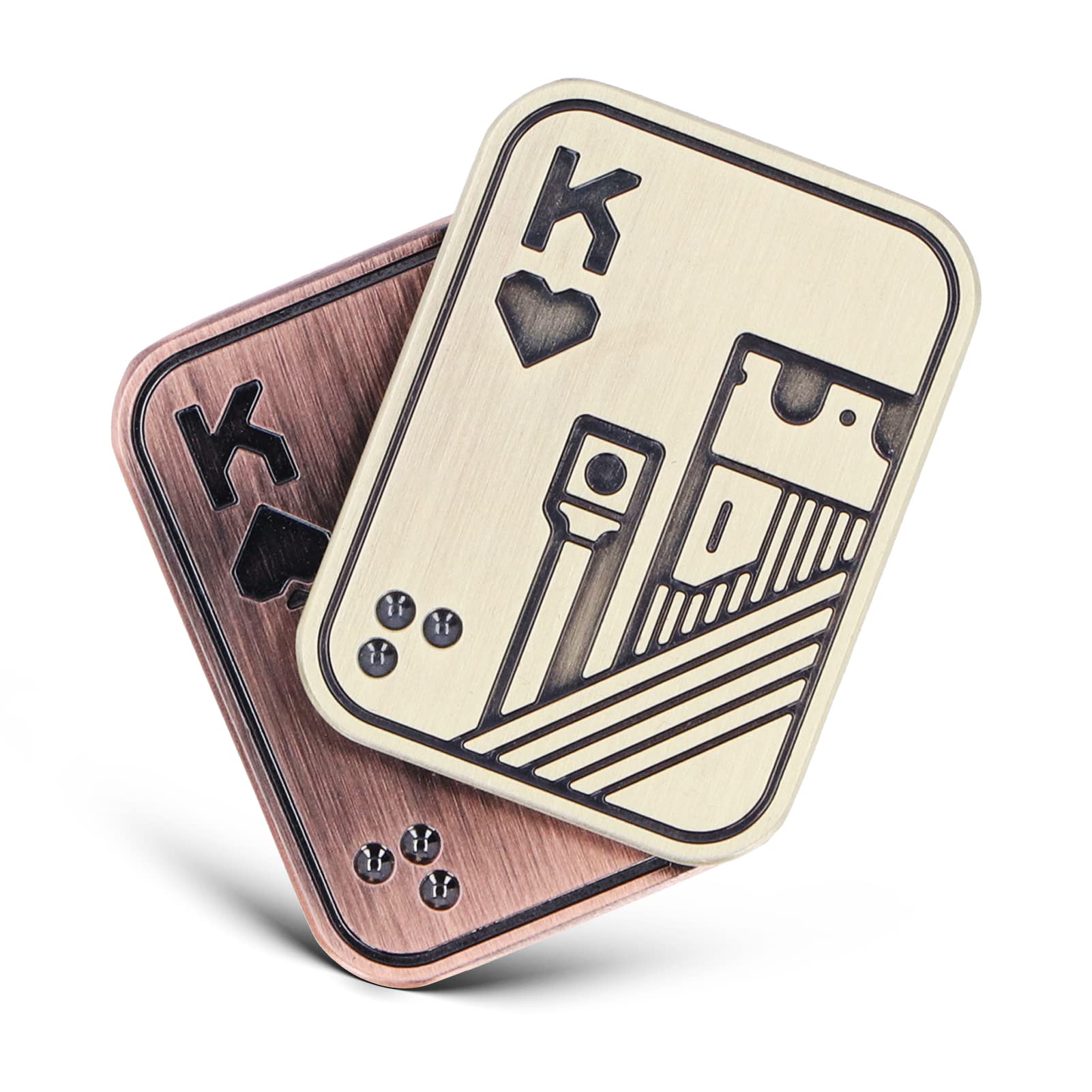 Metal Poker Fidget Slider,EDC Metal Fidget Toys for Adults,ADHD Autism Anxiety Stress Relief Magnetic Fidget Toy,Gifts for Boyfriend and Father