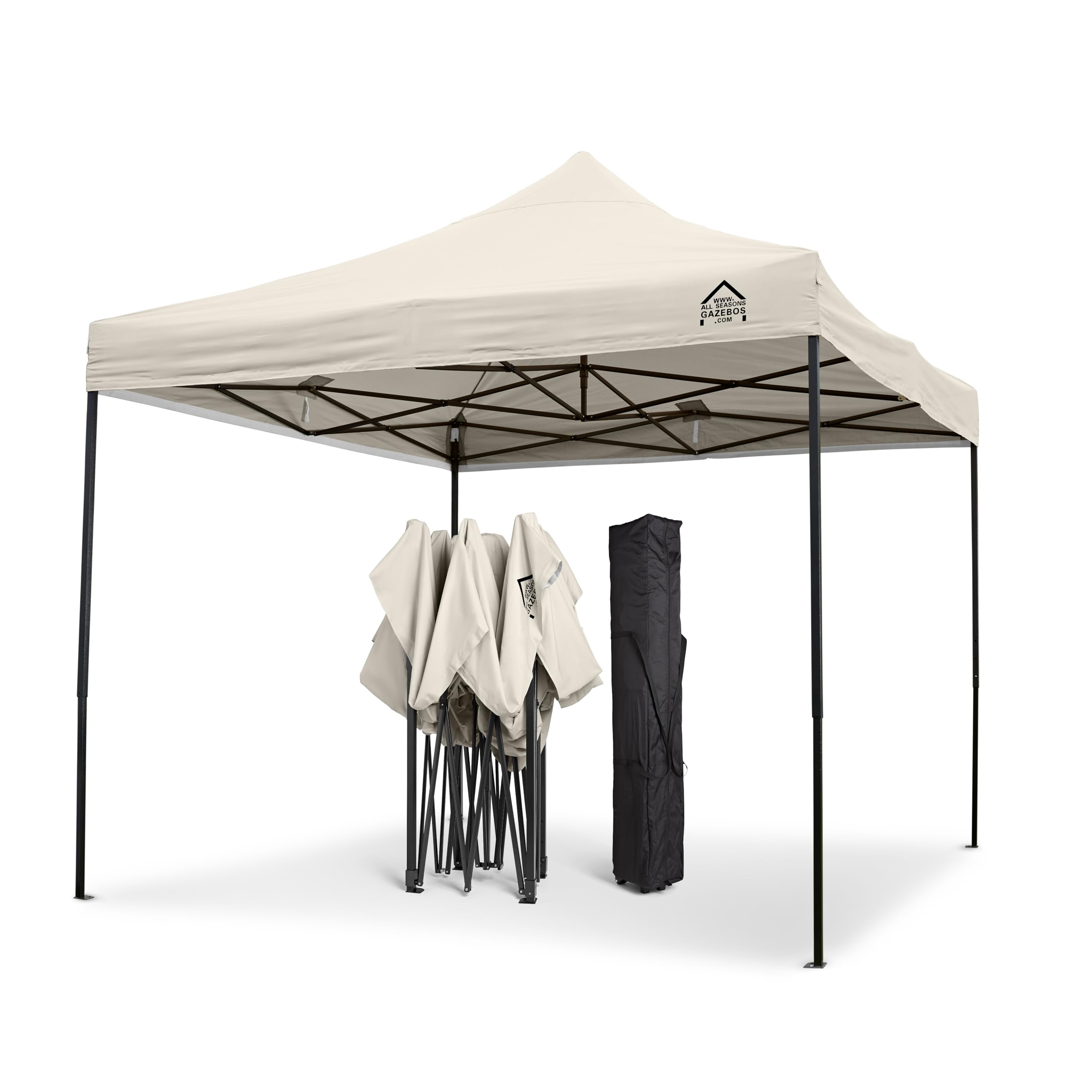 All Seasons Gazebos 3x3m Pop Up with Accessories | Heavy Duty, Fully Waterproof, High-Grade Materials (Cream)