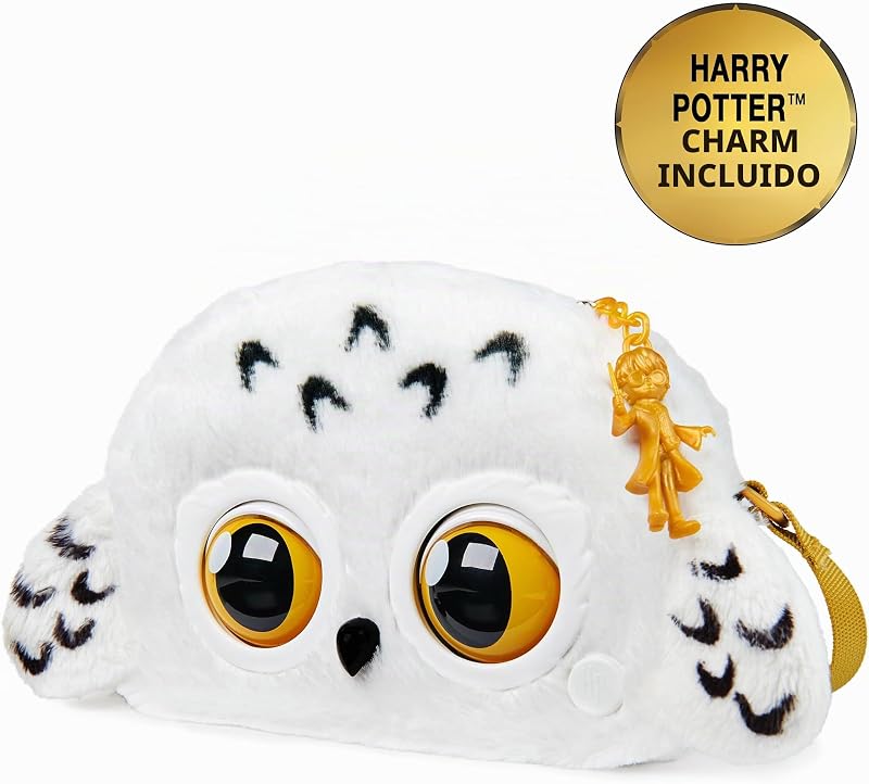 PURSE PETS - BOLSO MASCOTA INTERACTIVA - Wizarding World, Harry Potter - Bolso niña y Mascota Interactiva Hedwig Purse Pets con más de 30 Sonidos y Reacciones - 6066127 - Juguetes niña 6 años +