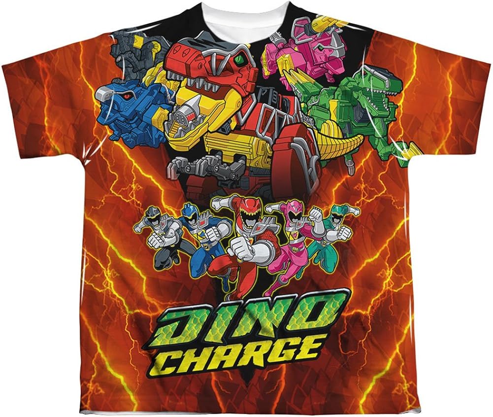 Power Rangers Childrens Cartoon TV Show Morphin' Dino Charge Big Boys Frontprint: Clothing