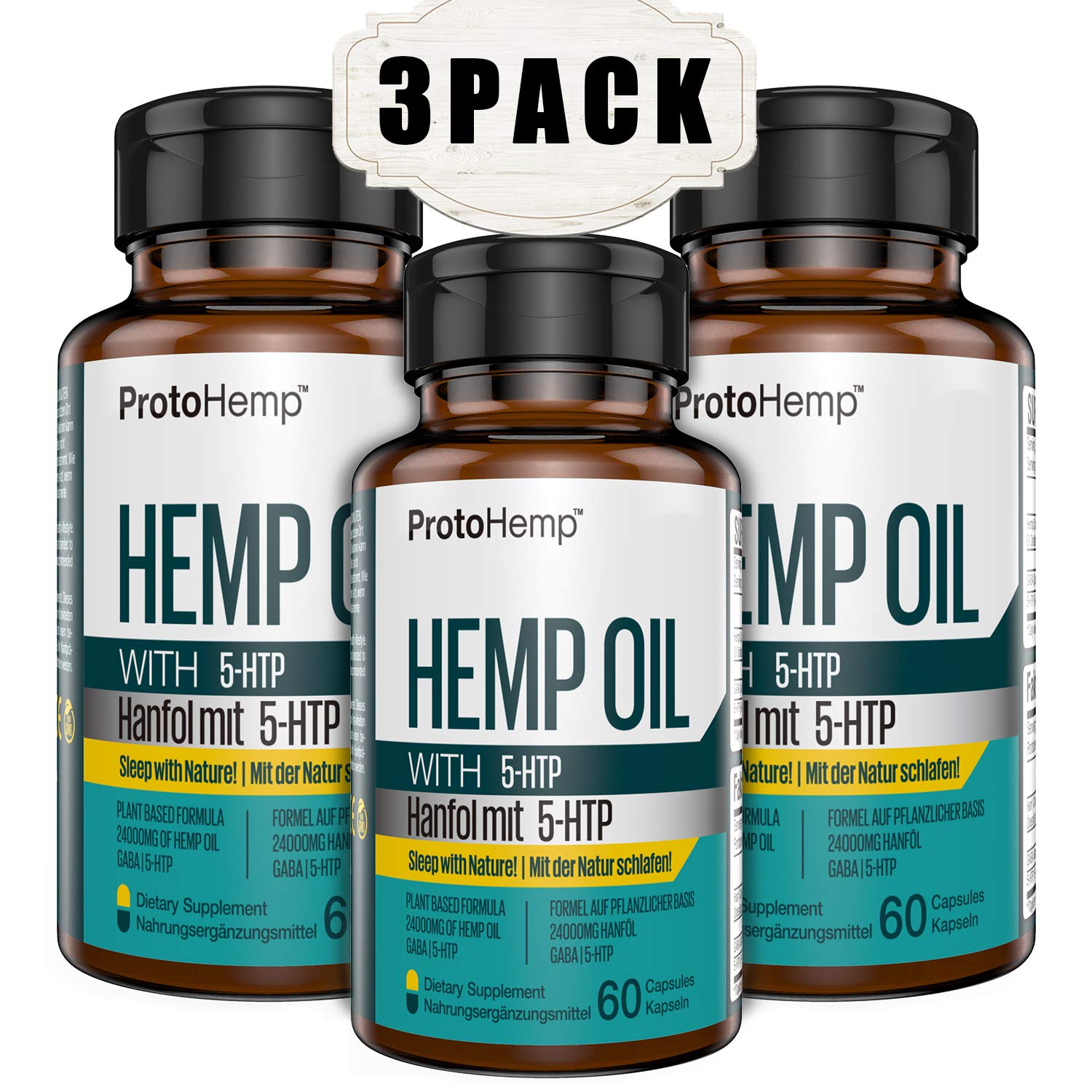 Powerful Formula for Deep, Natural Sleep, with 24000mg Extract & Sleep-aid Ingredients, Rich in Omega 3-6-9, 180 Capsules (3Pack)